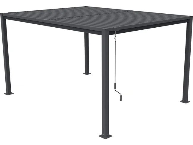 Pergola bioclimatique autoportante avec lames orientables "Howard" - 3 x 4 m - Gris