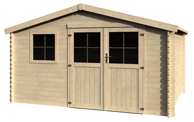 Abri de jardin bois 12,54 m², Ep.34 mm, Naterial Elbrouz