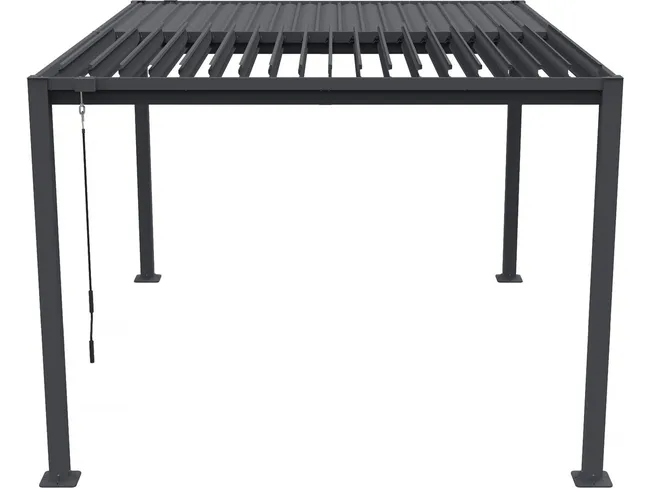 Pergola bioclimatique autoportante avec lames orientables "Howard" - 3 x 4 m - Gris