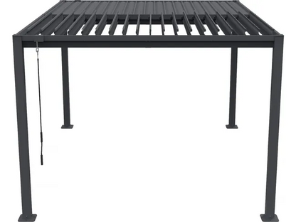 Pergola bioclimatique autoportante avec lames orientables "Howard" - 3 x 4 m - Gris