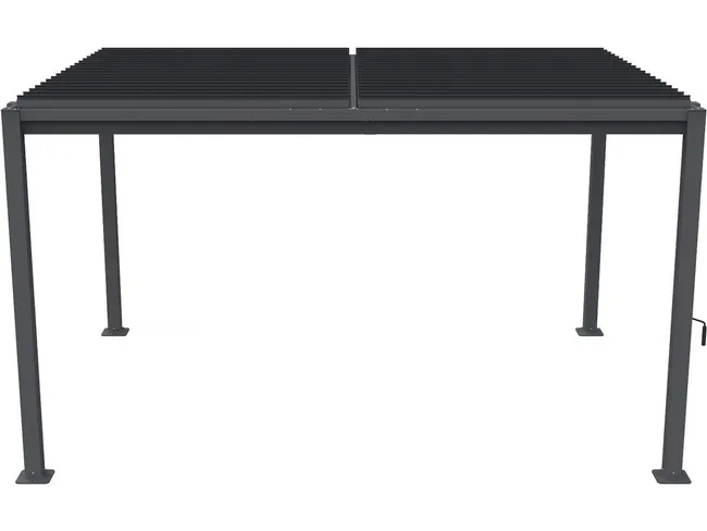 Pergola bioclimatique autoportante avec lames orientables "Howard" - 3 x 4 m - Gris