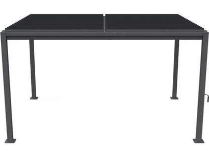 Pergola bioclimatique autoportante avec lames orientables "Howard" - 3 x 4 m - Gris