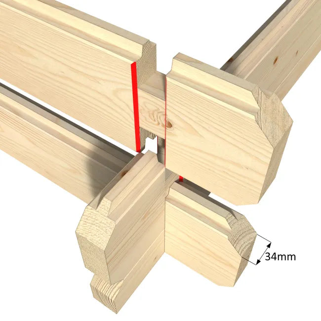 Abri de jardin bois 12,54 m², Ep.34 mm, Naterial Elbrouz
