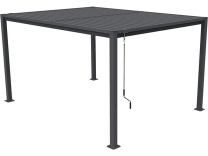 Pergola bioclimatique autoportante avec lames orientables "Howard" - 3 x 4 m - Gris